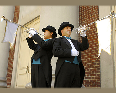 Tuxedos, Tophats and Tails with Blue Bowtie & Cumberbund